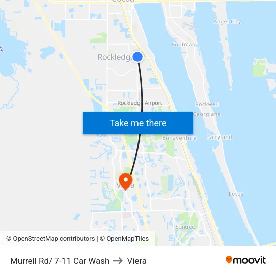 Murrell Rd/ 7-11 Car Wash to Viera map