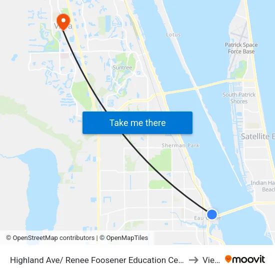 Highland Ave/ Renee Foosener Education Center to Viera map