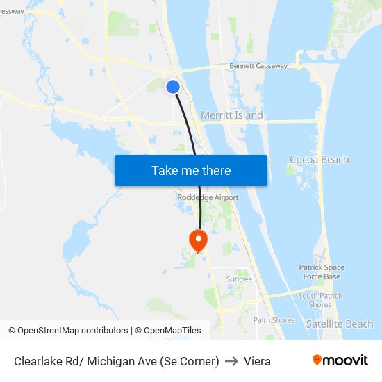 Clearlake Rd/ Michigan Ave (Se Corner) to Viera map
