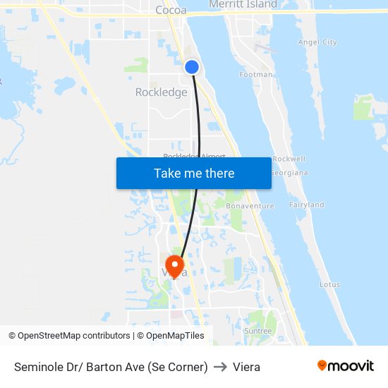 Seminole Dr/ Barton Ave (Se Corner) to Viera map