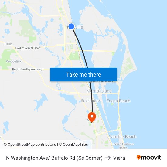 N Washington Ave/ Buffalo Rd (Se Corner) to Viera map