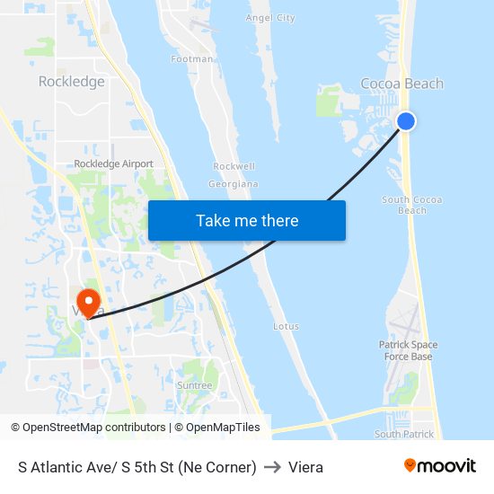 S Atlantic Ave/ S 5th St (Ne Corner) to Viera map