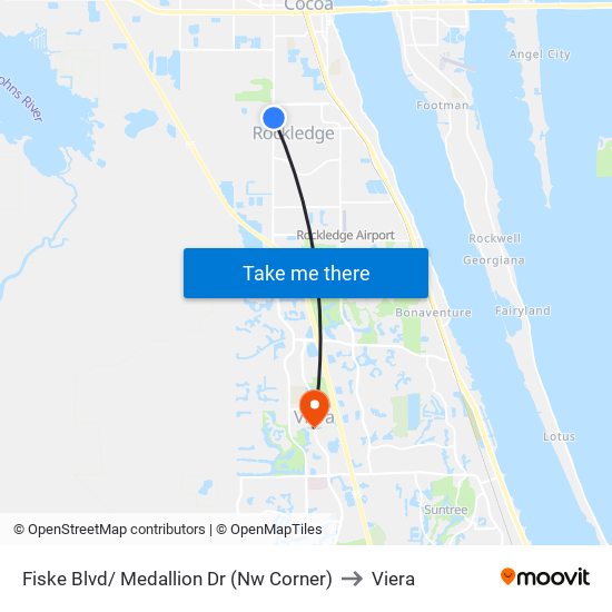 Fiske Blvd/ Medallion Dr (Nw Corner) to Viera map