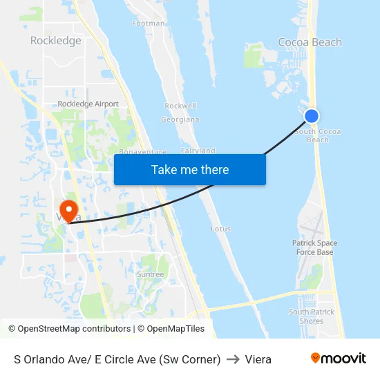 S Orlando Ave/ E Circle Ave (Sw Corner) to Viera map