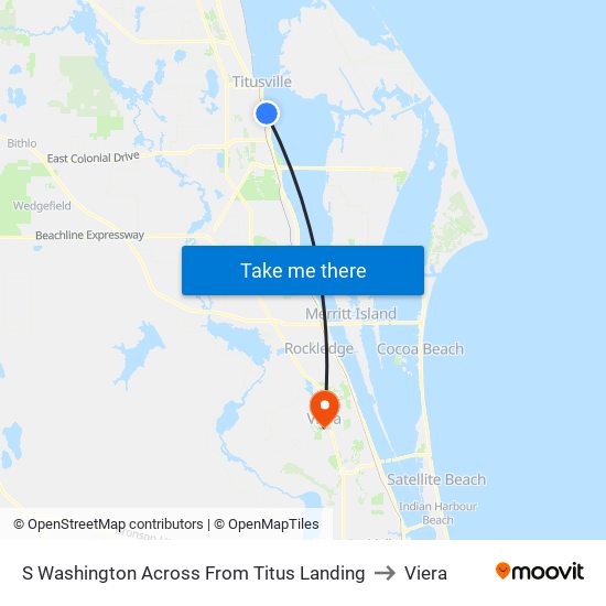 S Washington Across From Titus Landing to Viera map