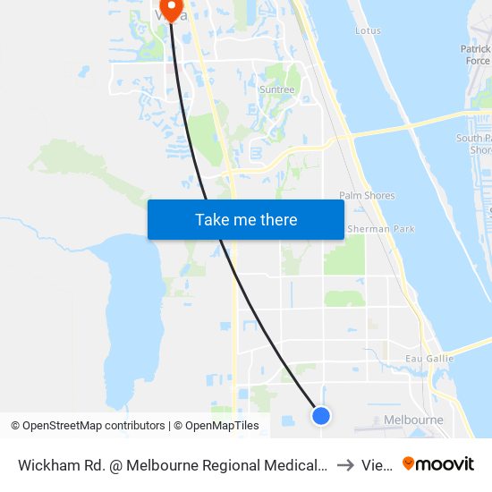 Wickham Rd. @ Melbourne Regional Medical Ctr to Viera map