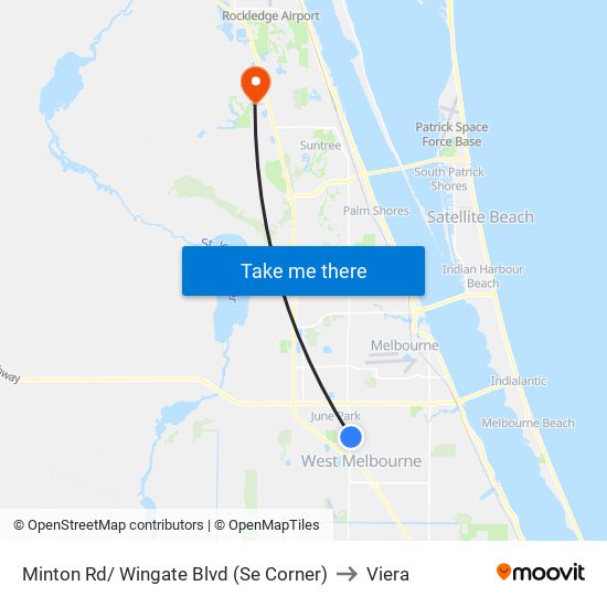 Minton Rd/ Wingate Blvd (Se Corner) to Viera map