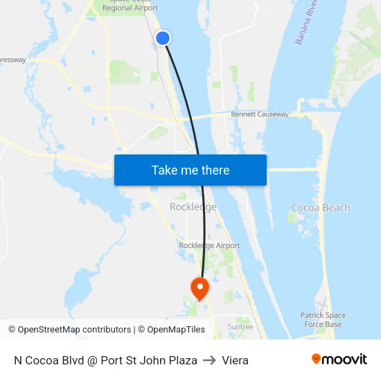N Cocoa Blvd @ Port St John Plaza to Viera map