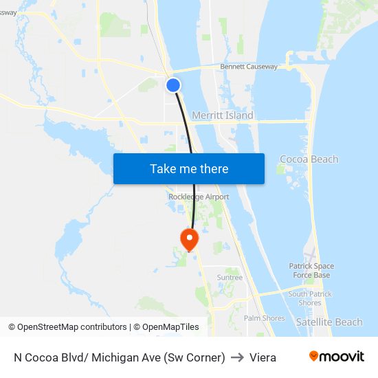 N Cocoa Blvd/ Michigan Ave (Sw Corner) to Viera map