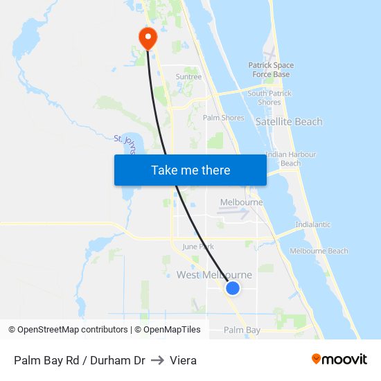 Palm Bay Rd / Durham Dr to Viera map