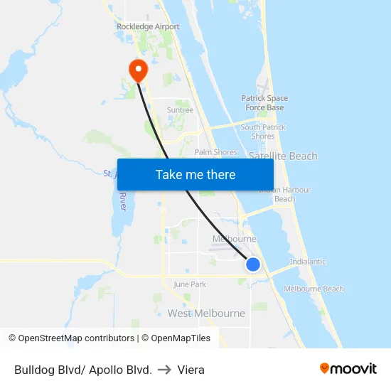 Bulldog Blvd/ Apollo Blvd. to Viera map
