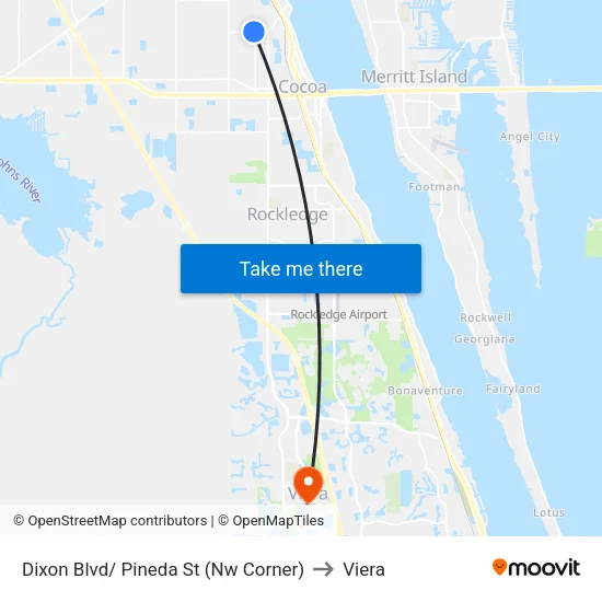 Dixon Blvd/ Pineda St (Nw Corner) to Viera map