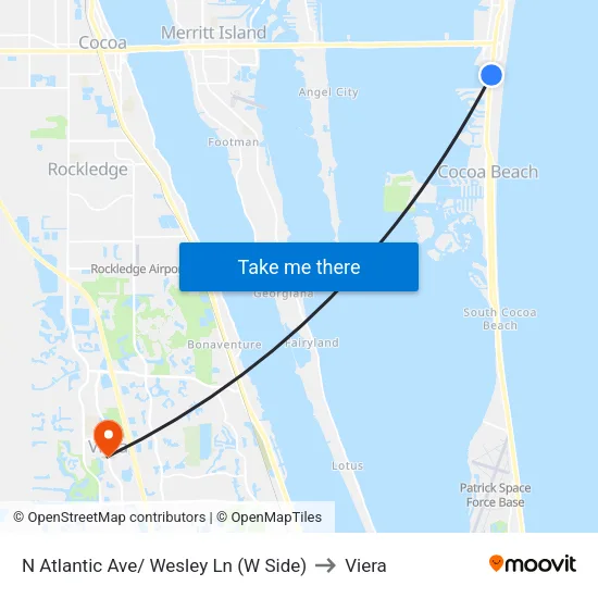 N Atlantic Ave/ Wesley Ln (W Side) to Viera map