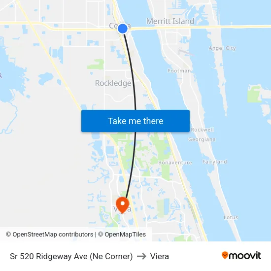 Sr 520 Ridgeway Ave (Ne Corner) to Viera map