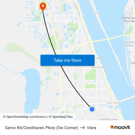 Sarno Rd/Cresthaven Pkwy (Sw Corner) to Viera map