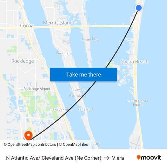 N Atlantic Ave/ Cleveland Ave (Ne Corner) to Viera map