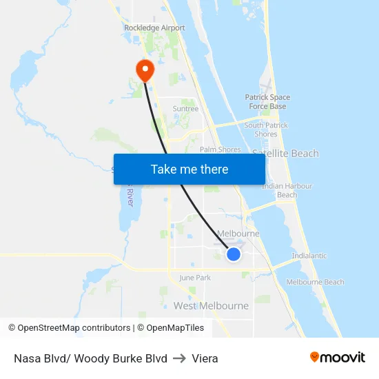 Nasa Blvd/ Woody Burke Blvd to Viera map