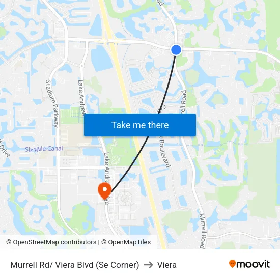 Murrell Rd/ Viera Blvd (Se Corner) to Viera map