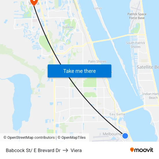 Babcock St/ E Brevard Dr to Viera map