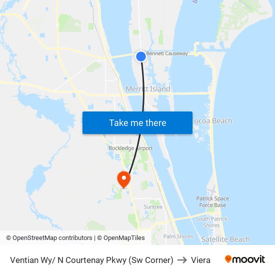 Ventian Wy/ N Courtenay Pkwy (Sw Corner) to Viera map