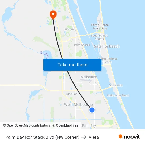 Palm Bay Rd/ Stack Blvd (Nw Corner) to Viera map