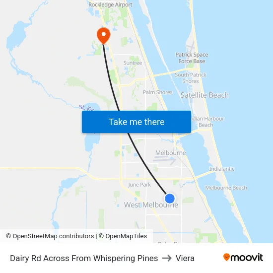 Dairy Rd Across From Whispering Pines to Viera map