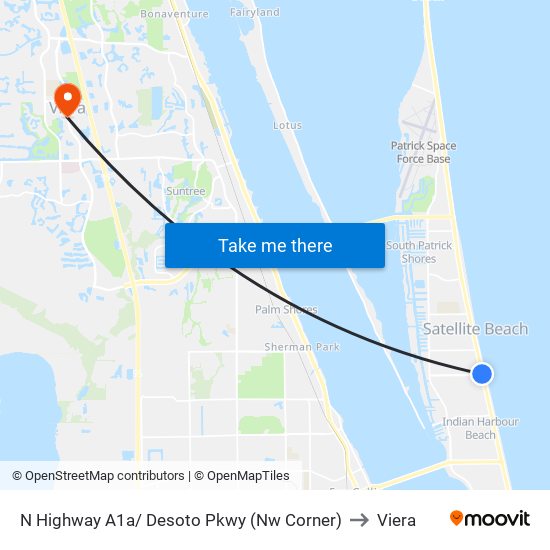 N Highway A1a/ Desoto Pkwy (Nw Corner) to Viera map