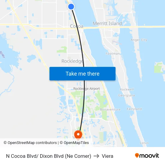N Cocoa Blvd/ Dixon Blvd (Ne Corner) to Viera map