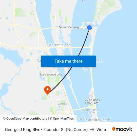 George J King Blvd/ Flounder St (Ne Corner) to Viera map