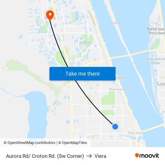 Aurora Rd/ Croton Rd. (Sw Corner) to Viera map