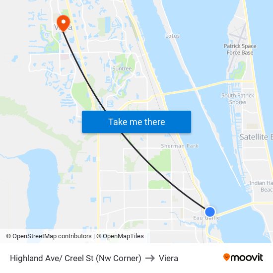 Highland Ave/ Creel St (Nw Corner) to Viera map