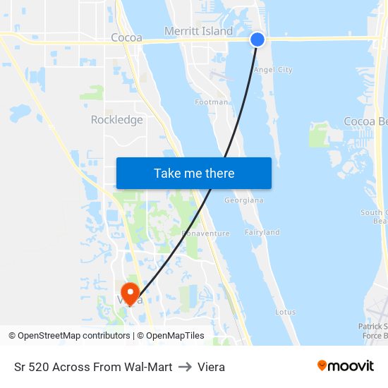 Sr 520 Across From Wal-Mart to Viera map