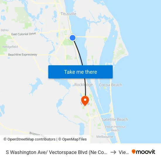 S Washington Ave/ Vectorspace Blvd (Ne Corner) to Viera map