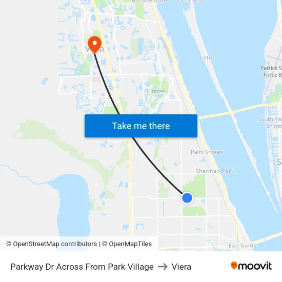 Parkway Dr Across From Park Village to Viera map