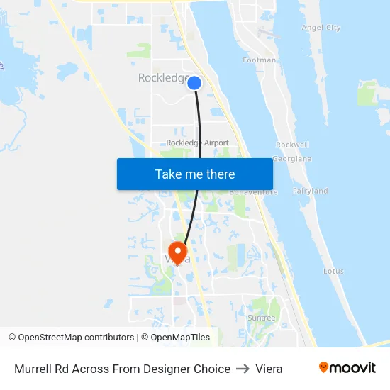 Murrell Rd Across From Designer Choice to Viera map