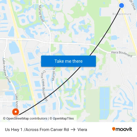 Us Hwy 1 /Across From Carver Rd to Viera map