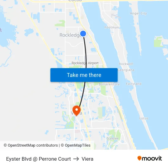 Eyster Blvd @ Perrone Court to Viera map