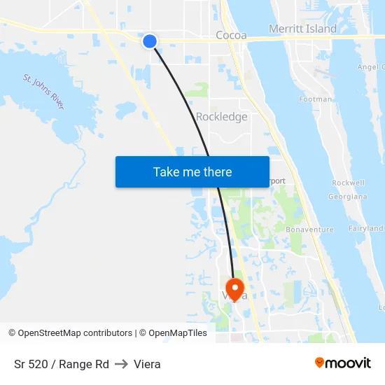 Sr 520 / Range Rd to Viera map