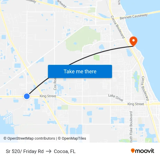 Sr 520/ Friday Rd to Cocoa, FL map