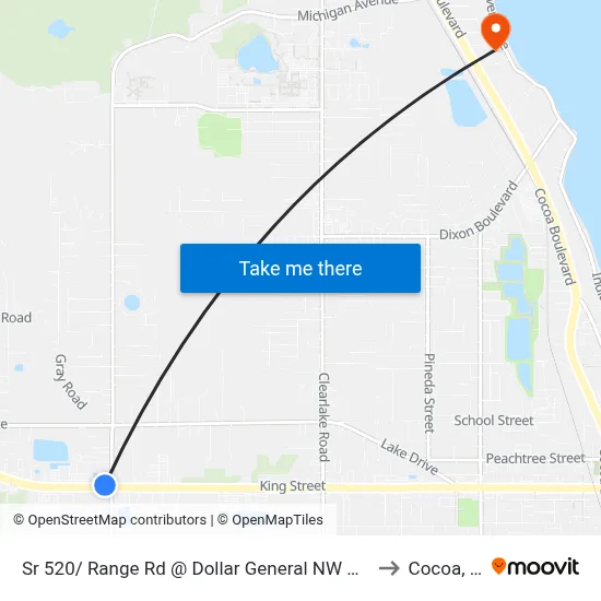 Sr 520/ Range Rd @ Dollar General NW Corner to Cocoa, FL map