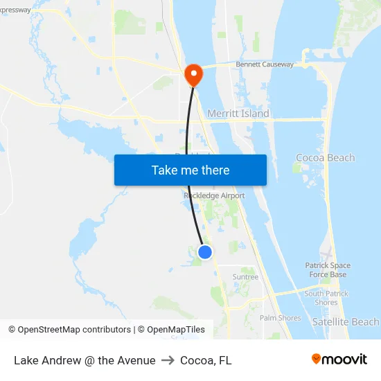 Lake Andrew @ the Avenue to Cocoa, FL map