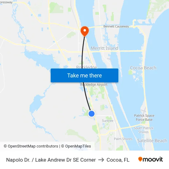 Napolo Dr. / Lake Andrew Dr SE Corner to Cocoa, FL map