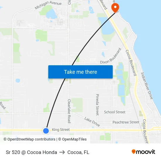 Sr 520 @ Cocoa Honda to Cocoa, FL map