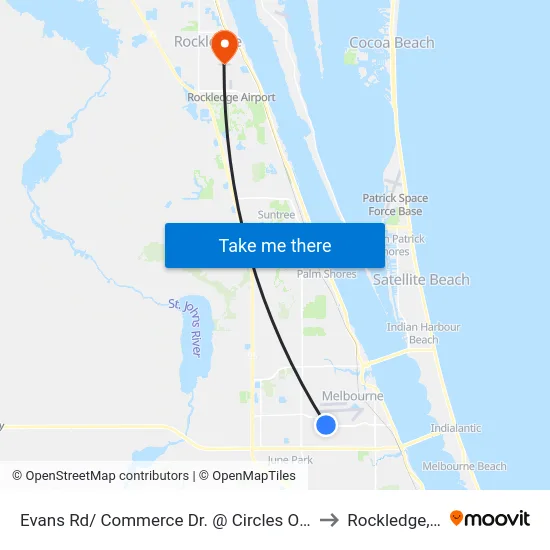 Evans Rd/ Commerce Dr. @ Circles Of Care to Rockledge, FL map