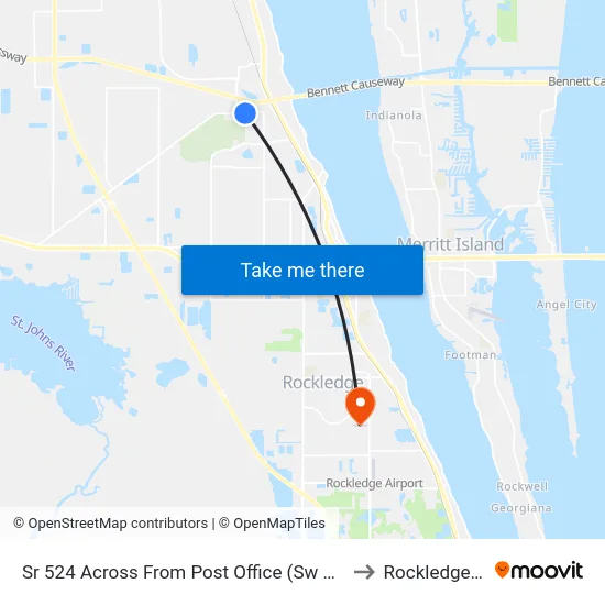 Sr 524 Across From Post Office (Sw Corner) to Rockledge, FL map