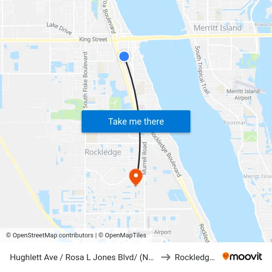 Hughlett Ave / Rosa L Jones Blvd/  (Nw Corner) to Rockledge, FL map