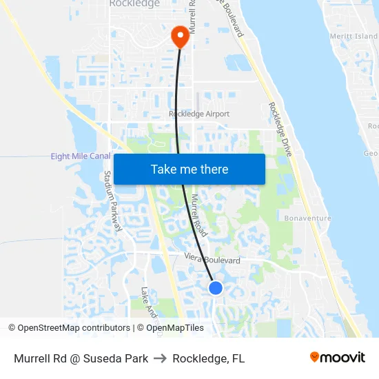 Murrell Rd @ Suseda Park to Rockledge, FL map