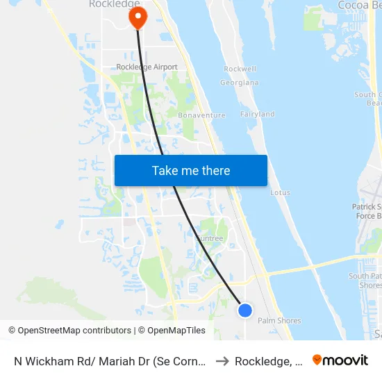 N Wickham Rd/ Mariah Dr (Se Corner) to Rockledge, FL map