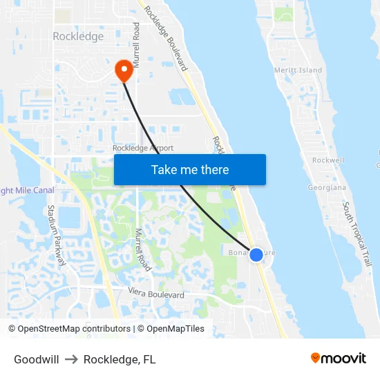 Goodwill to Rockledge, FL map