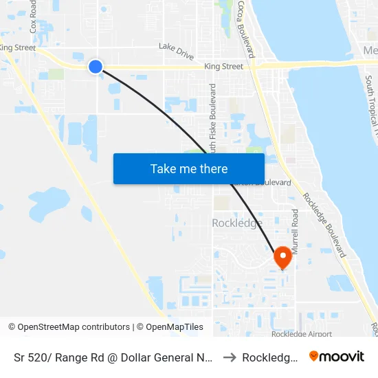 Sr 520/ Range Rd @ Dollar General NW Corner to Rockledge, FL map